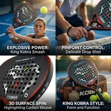 Raqueta de paleta de fibra de carbono KOBRA KING KOBRA 2.0, suave y de alto rendimiento, adecuada tanto para hombres como para mujeres - Multicolor - Ver 11