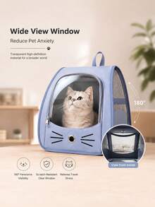 1PC Oxford Cloth Transparent Breathable Pet Backpack With Shoulder Strap, Suitable For Dogs/Cats Up To 13lbs, Multipurpose For Outdoor Use, Large Capacity Portable Pet Carrier - Multicolor - View 1