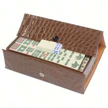 Travel Essential Mahjong Set: 144 Tiles, Durable Compact ABS Material - Classic Fun, Suitable For Travelers Aged 14 And Above, Small Mahjong - Multicolor - View 8