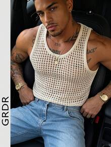 GRDR Men's Summer Knit Tank Top, Suitable For Commuting And Daily Wear - Apricot - View 3