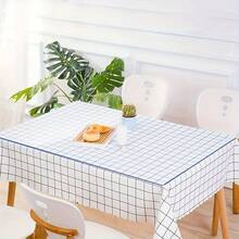 1pc 0.25Mm PVC High-End Transparent Table Mat Transparent Tablecloth Table Mat Protective Film 65 Degree Beveled Edge Deburring And Heat Resistant Soft And Smooth Thickened Desktop Protector Suitable For Home Hotel Dining Table Tablecloth Tea Table - Transparent - View 11