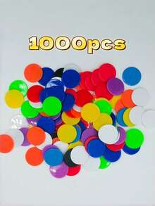 50/100/200/500/1000Pcs 19mm Luxury Colorful Solid Color Round Discs, Flat Circular Thin Shape, Smooth Surface Without Burrs, Uniform Thickness, Rounded Edges With Polished Details, Theme Party, Counting Chips, Board Game Bingo Scoring Tokens - Multicolor - View 9