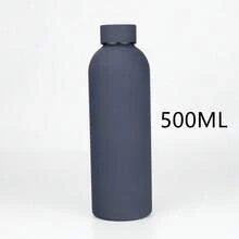 17/25oz 500/750ml 不鏽鋼美式窄口杯，便攜真空保溫水瓶，戶外運動磨砂大容量水壺 - 彩色 - 查看 21