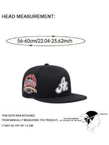 2026 New Fashion Flat Brim Cap AC Embroidered Hip Hop Skateboard Hat Outdoor Sports Sun Hat Daily Commute Decorative Baseball Cap Unisex - Black - View 11