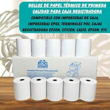 Rollo de Recibo Térmico Premium de 80 x 80 mm para Impresora EPOS, Terminal POS, Caja Registradora [Paquete de 10] - tipo de estilo como en la imagen - Ver 4