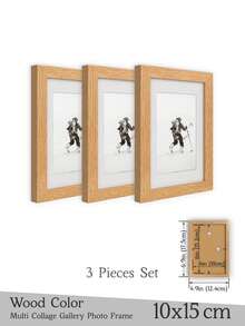 30x30/40x30/A4/25x25/20x20/15x15/10x15cm 多尺寸拼貼相框，精緻長方形/正方形相框，適合牆面照片牆肖像框，黑色/白色/原木色，壓克力玻璃，長方形/正方形（不含相紙） - 彩色 - 查看 39