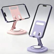1pc 360° Rotatable Metal Phone & Tablet Stand, 4 Colors Available, Stable & Anti-Slip Design, Adjustable Angle, Portable Foldable, Suitable For Desk, Office, Outdoor Camping, Watching Movies - Multicolor - View 3