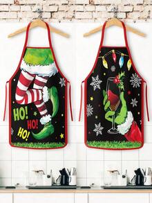 1/2/4pcs Christmas Apron, Fun Apron, Suitable For Kitchen Cooking, Festivals And Parties. It's Also A Great Gift To Give To Friends. - Multicolor - View 11