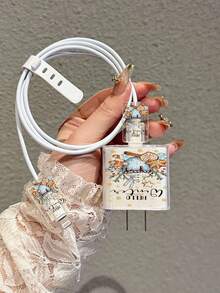 Halo Musim Dingin, Motif Tema Musim Dingin, Kompatibel dengan Casing Pelindung Charger Transparan 18W/20W, Kompatibel dengan Casing Pelindung Charger 13/14/15, Set Pelindung Charger 20W, Pelindung Kabel, Pelindung Kepala Kabel Pengisian Daya, Hadiah, Casing Pelindung Transparan, Pelindung Charger - MultiWarna - View 2