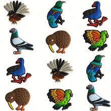 12pcs Bird-Shaped Shoe Charms, Assorted Styles, Durable Shoe Decorations For Sandals, Slippers - Multicolor - View 2