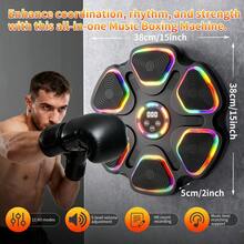 GKHMNEW Music Boxing Machine With Boxing Gloves, Boxing Wall Mount Machine For Adult, Bluetooth Smart Boxing Gym Equipment, Boxing Workout Equipment Target For Home, Office, Gym - Black - View 2