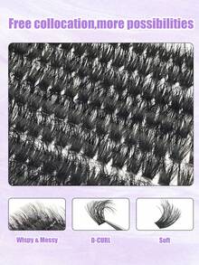 160 Peças Cílios Postiços em Tufos Olho de Gato 100D, Comprimento Misto 10-18mm, Finos, Naturais, Fofos, Densos e Reutilizáveis, Adequados para Maquiagem Diária, Tufos de Cílios Naturais para Extensão, Suprimentos para Técnica de Cílios, Cauda Estendida - D - Visão 5