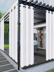 Modern Style Outdoor Patio Curtains. Waterproof, Windproof, UV Resistant, Fade Resistant, Suitable For Gazebos, Porches, Awnings And Other Places, Also Equipped With Rust-Proof Metal Rings. - A - View 2