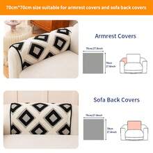 SANMOSPIN 1PC Solid Color Plush Sofa Cover - Modern Non-Slip Warm Sofa Protector, Soft Cotton Plush Material Sofa Cushion, Suitable For 1-4 Seater Sofa - Machine Washable Polyester Home Decor - Black - View 11