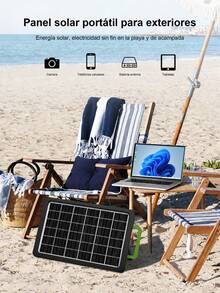 MOREKA Panel solar exterior de 15 W, batería de larga duración de silicio monocristalino, fuente de alimentación de emergencia para exteriores, iluminación exterior, pantalla de alimentación, IP65 a prueba de agua - Ver 6