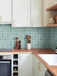 1/10/20pcs 3D Small Square Mosaic Peel And Stick Backsplash Tiles, 25-Grid Tile Stickers, Self-Adhesive Wall Stickers For Kitchen Bathroom - Wall Stickers - View 5
