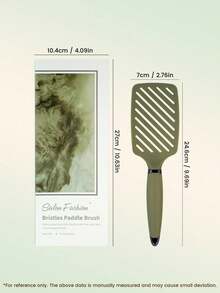 1pc Boxed Wild Boar Bristle Anti-Static Scalp Massage Hollow Design Hair Comb, Hair Salon Tool Gift - Multicolor - View 3