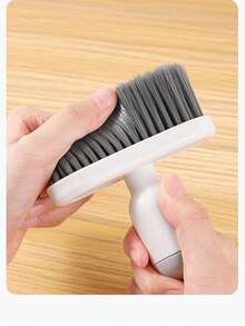 1pc Multi-Functional Computer Cleaning Brush, Soft Bristle Brush, Keyboard Cleaning Brush, Corner Gap Dusting Brush, Suitable For Windows, Small Corners, Bed, Sofa, Etc. - Light Gray - View 7
