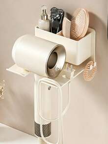 1pc Wall-Mounted Hair Dryer & Phone Holder - Suction Cup Installation, Space-Saving Bathroom Storage Rack With Strong Adhesive, Compatible With Hair Dryer And Phone, No Drilling Required, Ideal For Home - Multicolor - View 7