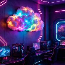 Dreamy RGB Smart Thunder Cloud Light, Music Sync Dynamic RGB Color Changing Light. Premium Decorative Lighting For Game Room, Bedroom And Party Venues, Perfect Gift For Halloween And Christmas - 2M/6.56FT - View 5