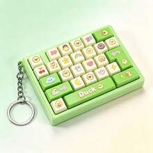 Mini Keyboard Keychain Fidget Toy, Cute Animal Keyboard Bag Charm, Portable Clickable Stress Relief Pendant, Crisp Sound, Decompression Key Ring, Suitable For Backpacks And Keys, Random Color 1pc - Multicolor - View 9