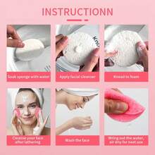 Round Compressed Facial Cleansing Sponges, Soft Face Wash Sponge Pads For Makeup Removal, Gentle Exfoliating & Daily Skincare, Multiple Colors - Multicolor - View 3