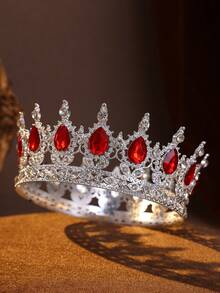Sparkling Clear Crystal Full Crown, High-Quality Silver Tone Bridal Tiara For Special Occasions - Multicolor - View 30