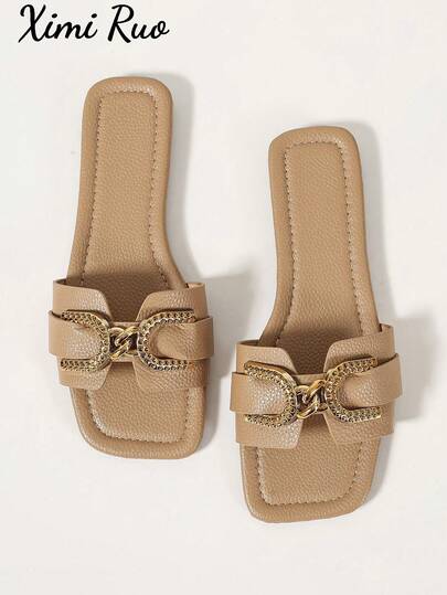 Ximi Ruo Spring/Summer New Brand H Slippers Women Influencer Fashion Casual Style Slip-On Slide Sandals Outdoor Wear Roman Style Slip-On Slippers Women Summer Slouchy Black Comfortable Beige Brown Flat Heel Embossed Slide Sandals Women Blogger Recommended Desert Key French High-End Feel Slide Sandals Rhinestone Thick Sole Wedge Heel Sandals Women Beach Shoes Summer New Fairy Style Slip-On Slide Women Shoes Love Assistant French Slip-On Slide Sandals Low Heel Round Toe Ins Indoor Home Anti-Odor Anti-Slip Minimalist Outdoor Wear Slide Sandals Women Crocodile Pattern Slide Sandals Versatile Metal Decoration Flat Sole Slip-On Slide Summer Fashion Slide Sandals