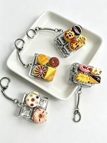Cute Mini Dessert‑Design Bag Charm, Creative Transparent Keychain, Fashion Backpack & Handbag Decorative Pendant Accessory - Multicolor - View 1