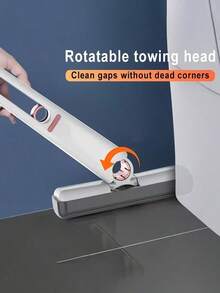 1pc White Handle + 3pcs Replaceable Mini Sponge Mop Heads, Grey PVA Absorbent Cleaning Mop, Portable Self-Wringing Mop Suitable For Kitchen, Bathroom, Desk And Windows, Compact Wet & Dry Cleaning Tool - A - View 5