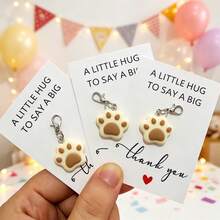 Cat Paw Keychain Set With Inspirational Hug Card, Pendant Key Ring - View 1