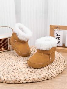 Infant Thermal Lined Snow Boots Classic Lace-Up Warm Outdoor Boots For 0-1 Year Old Newborn Gift - Brown - View 7