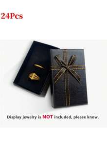 24pcs/Jewelry Gift Box Small Empty Gift Boxes Jewelry Boxes Packaging Bulk Gift Wrap Boxes Cardboard Jewelry Boxes With Bow For Ring Necklaces Earring Bracelet Jewelry - Rectangular Style - View 8
