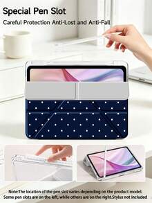 Blue Polka Dot Protective Case, Compatible With IPad Air 8(M4)2026(11 Inch), Air 4/5 10.9 Inch, 7/8/9 Gen 10.2 Inch, Built-In Pen Slot, Compatible With Samsung Tab S6 10.4 Inch, Compatible With Kindle 11th Gen(2022/2024), Kindle Clara 2E, Clara Colour, Clara BW (6 Inch) And Libra Colour (7 Inch), Cute Sweet Fashion Design, Suitable For Birthday And Holiday - Multicolor - View 6
