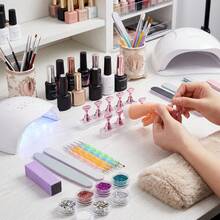 Magnetic Nail Display Stand, 10pcs Pink Nail Practice Holders With Acrylic Base, Professional Nail Training Tool For Press-On Nail Making, Essential For DIY And Nail Salon Display - Multicolor - View 3
