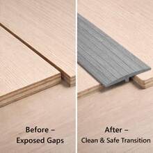 1pc Tile To Laminate/Vinyl/Carpet Floor Transition Strip, PVC Flat Joint Gap Divider, Self-Adhesive - Transition Sticker - View 5