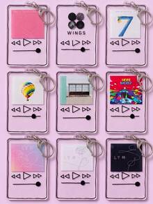 1pc/9pcs K-Pop B/TS Album Player Music Frame Aesthetic Acrylic Keychains, Classic Album Music Player Interface Design, K-Pop Fan And ARMY Gift, Back To School, Gift For ARMY, Gift For Friends - Multicolor - View 6