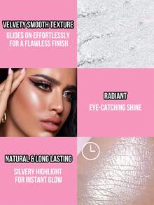 MISSLYN 3Pcs Shaping Queen Highlighter & Holo Glow Velvet Cream & Fuzzy Cloud Setting Powder Set, Radiant Velvet Blur, Long-Lasting Shine & Matte, Face Set Highlighter/Base/Powder, Daily/Party/Summer, Y2K/Soft Glam/Glass Skin, Makeup Kit - #1+#1+#01 - View 2