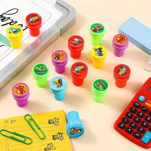 5/10pcs Car Themed Stamps, Including Garbage Truck Stamp, Construction Vehicle Self-Inking Dump Truck Plastic Stamps, Suitable For Children - Multicolor - View 8