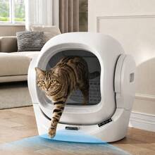 Flieks Self-Cleaning Cat Litter Tray, 65L Automatic Cat Litter Box For Multiple Cats, Multi-Litter Compatible, Infrared Sensor, Odor Eliminator, App Controlled With Child Lock - White B - View 11