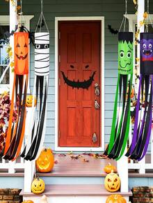 Halloween Wind Vane Hanging Ghost Wind Sock, Scary Ghost Decoration, Ghost Wind Direction Indicator, Holiday Yard Outdoor Decor, Polyester Wind Sock Flag, Suitable For Halloween Yard Decoration And Holiday Celebration, Halloween Gift - Multicolor - View 9