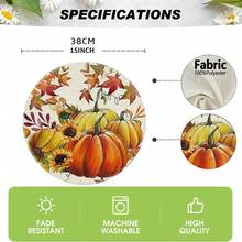 1/4/6pcs Autumn Collection Harvest Pumpkin & Maple Leaf Hand-Painted Pattern Placemats, Polyester Fiber, Suitable For Home Kitchen, Kitchen Table Decoration And Party Scene Decoration - Multicolor - View 8