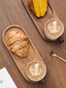 Vintage Country Style Stoneware Coffee Cup Set With Bread Plate And Wooden Tray, Mid-Century Ceramic Breakfast Cup, Suitable For Croissants, Toast, Oatmeal, Single Person Morning Ritual, Handmade Pottery Gift, Home Bistro Style - Multicolor - View 2