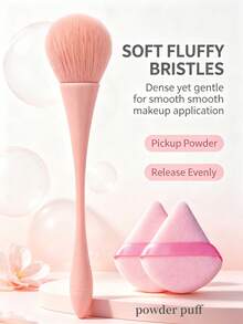 Large Multifunctional Makeup Brush Pink Loose Powder Setting Brush Blush Brush Fluffy Soft Beginner Makeup Tool - Multicolor - View 13