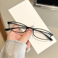 1pc Women's Rectangular Small Frame Clear Lens Glasses, Daily Outfit Decoration, Back To School Essential - Multicolor - View 9
