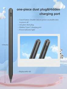 90mAh 容量触控笔，具备防误触和倾斜感应功能，兼容 iPad 10（10.9 英寸，2022 年款）、iPad Air 4/5/6/M4、iPad A16（11 英寸，2025 年款）、iPad Air 11/13 英寸（M3/M2）、iPad Pro 11/12.9 英寸 - 黑色 - 黑色 - 查看 9