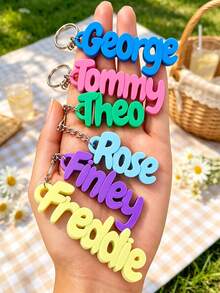 Personalized Name & Letter Keychain, Suitable For Weddings, Birthdays, Anniversaries, Graduations And Daily Casual Use, Luggage, Gym Bag, Shoulder Bag Exclusive Tag, Water Bottle & Backpack Accessory - Multicolor - View 5