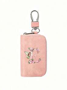 Pink Zipper Key Pouch With Fairy, Flower And Letter, Matte Leather, Functional Key Pouch Suitable For Car, Home And Office - Perfect For Graduation, Teacher's Day - Neutral Design, Travel Accessory, Elegant Jewelry, Premium Craftsmanship, Professional Accessory, Perfect Gift For Classmates And Friends, Realistic, Mini, Minimalist Style, Perfect Wedding And Holiday Gift Or Accessory For Women's Handbag, Keychain, Valentine's Day Gift, Ideal Choice For Graduation Ceremony And Teacher's Day - Multicolor - View 17