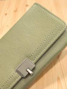 Dompet Ponsel Panjang Lembut PU Wanita Terbaru, Dompet Genggam Multifungsi Kapasitas Besar Berlapis-lapis, Tempat Kartu, Pengatur ID, Nyaman Dibawa, Cocok Sebagai Hadiah Liburan - Hijau - View 5