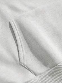 Sudadera con capucha de manga larga y bolsillo, de color gris, con estampado gráfico, ideal para el invierno, disponible en tallas grandes, perfecta para el día a día y para combinar en otoño/invierno. - A - Ver 5